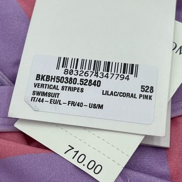 Balmain one piece swimsuit Double Breasted Lion head Button Stripped sz 8 US - Picture 3 of 3